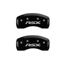 Carica l&#39;immagine nel visualizzatore di Gallery, MGP 4 Caliper Covers Engraved Front Acura Engraved Rear RSX Black finish silver ch