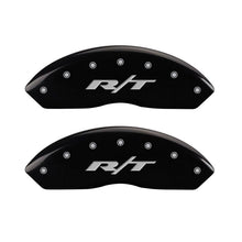 Laden Sie das Bild in den Galerie-Viewer, MGP 4 Caliper Covers Engraved Front &amp; Rear RT Black finish silver ch