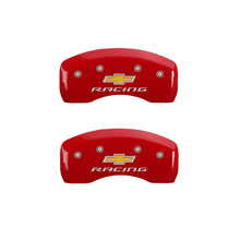 Carica l&#39;immagine nel visualizzatore di Gallery, MGP 4 Caliper Covers Engraved F &amp; R Chevy Racing Red Finish Silver Char 2019 Chevrolet Bolt EV