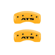 Charger l&#39;image dans la galerie, MGP 4 Caliper Covers Engraved Front Cadillac Engraved Rear ATS Yellow finish black ch