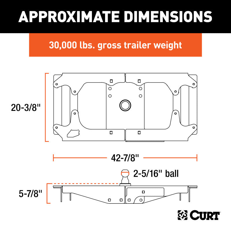 Curt 17-17 Ford F-350 Super Duty OEM-Style Gooseneck Hitch for Ford