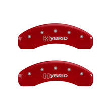 गैलरी व्यूवर में इमेज लोड करें, MGP 4 Caliper Covers Engraved Front &amp; Rear GM Style/Hybrid Red finish silver ch