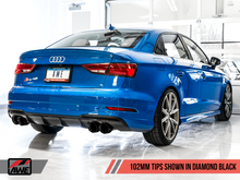 Carica l&#39;immagine nel visualizzatore di Gallery, AWE Tuning Audi 8V S3 SwitchPath Exhaust w/Diamond Black Tips 102mm