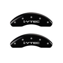 Laden Sie das Bild in den Galerie-Viewer, MGP Front set 2 Caliper Covers Engraved Front i-Vtec Black finish silver ch