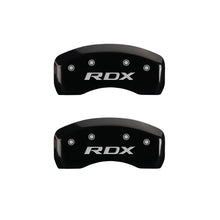 गैलरी व्यूवर में इमेज लोड करें, MGP 4 Caliper Covers Engraved Front Acura Rear RDX Black Finish Silver Char 2016 Acura RDX