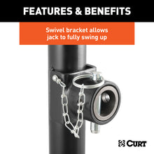 Carica l&#39;immagine nel visualizzatore di Gallery, Curt Pipe-Mount Swivel Jack w/Top Handle (5000lbs 15in Travel)
