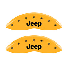 गैलरी व्यूवर में इमेज लोड करें, MGP 4 Caliper Covers Engraved Front &amp; Rear Jeep Yellow Finish Black Char 2004 Jeep Grand Cherokee