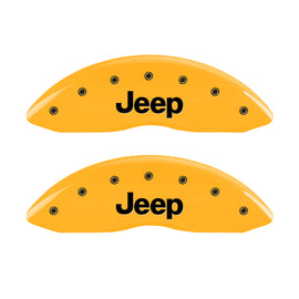 MGP 4 Caliper Covers Engraved Front & Rear Jeep Yellow Finish Black Char 2004 Jeep Grand Cherokee