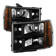 Carica l&#39;immagine nel visualizzatore di Gallery, Xtune GMC Sierra 07-13 Crystal Headlights Black HD-JH-GSIE07-AM-BK