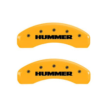 Carica l&#39;immagine nel visualizzatore di Gallery, MGP 4 Caliper Covers Engraved Front &amp; Rear Hummer Yellow Finish Black Char 2010 Hummer H3T