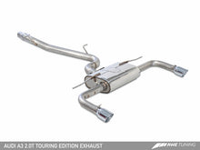 Cargar imagen en el visor de la galería, AWE Tuning Audi 8V A3 Touring Edition Exhaust - Dual Outlet Chrome Silver 90 mm Tips