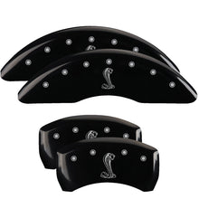 Laden Sie das Bild in den Galerie-Viewer, MGP 4 Caliper Covers Engraved Front &amp; Rear Tiffany Snake Black finish silver ch