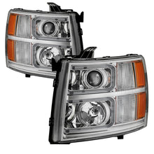 Carica l&#39;immagine nel visualizzatore di Gallery, Xtune Chevy Silverado 1500/2500/3500 07-13 Halo Projector Headlights Chrome PRO-JH-CS07-LED-C