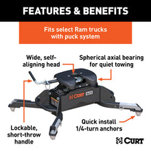 Carica l&#39;immagine nel visualizzatore di Gallery, Curt Q25 5th Wheel Hitch w/Ram Puck System Legs