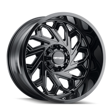 Cargar imagen en el visor de la galería, Mayhem 8112 Essex 22x12 / 5x127 BP / -51mm Offset / 87.1mm Hub Black w/ Milled Spokes Wheel