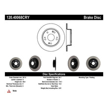 Carica l&#39;immagine nel visualizzatore di Gallery, Stoptech 08-10 Honda Accord EX/EX-L/LX/LX-P/LX+ Rear Perf CRYO Rotor