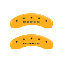 Laden Sie das Bild in den Galerie-Viewer, MGP 4 Caliper Covers Engraved Front &amp; Rear Dodge Yellow Finish Black Char 2006 Dodge Durango