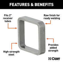 Carica l&#39;immagine nel visualizzatore di Gallery, Curt Raw Steel Receiver Tube Reinforcement Collar (Fits 2in Receiver)
