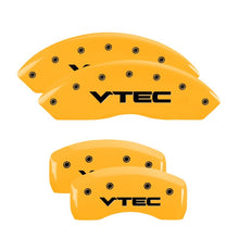 Charger l&#39;image dans la galerie, MGP 4 Caliper Covers Engraved Front &amp; Rear Vtech Yellow finish black ch