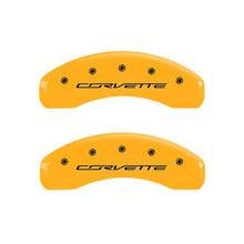 Cargar imagen en el visor de la galería, MGP 4 Caliper Covers Engraved Front &amp; Rear C7/Corvette Yellow finish black ch