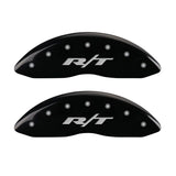 MGP 4 Caliper Covers Engraved Front & Rear RT1-Truck Black finish silver ch