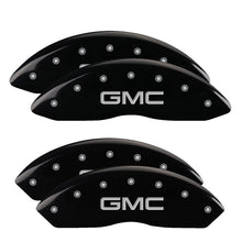 Carica l&#39;immagine nel visualizzatore di Gallery, MGP 4 Caliper Covers Engraved Front &amp; Rear GM Style/Hybrid Black finish silver ch