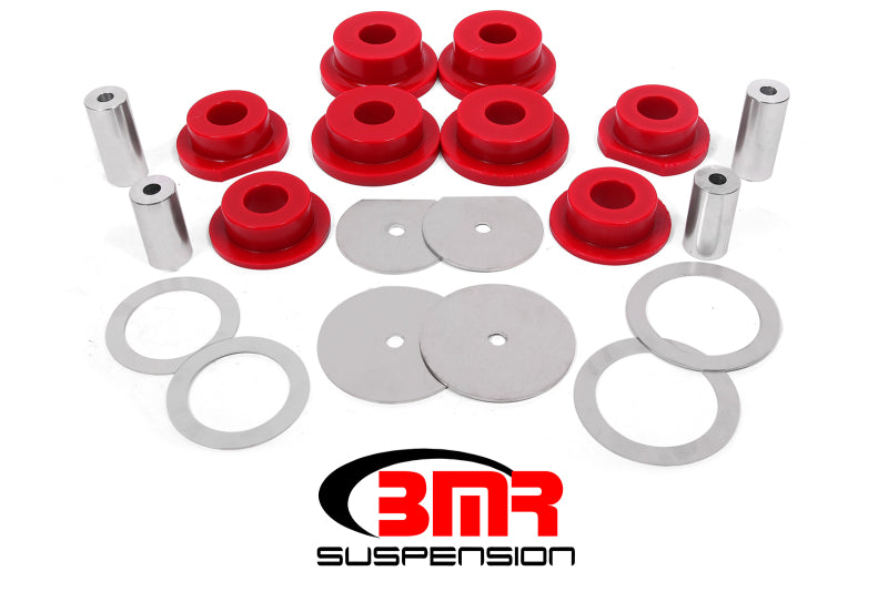 BMR 08-18 Dodge Challenger Rear Cradle Bushing Kit Polyurethane - Red - 2to4wheels