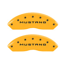 गैलरी व्यूवर में इमेज लोड करें, MGP 4 Caliper Covers Engraved Front Mustang Engraved Rear 37 Yellow finish black ch