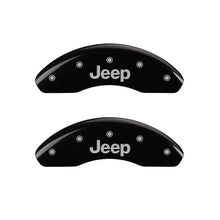 Charger l&#39;image dans la galerie, MGP 4 Caliper Covers Engraved Front JEEP Engraved Rear JEEP Grill logo Black finish silver ch