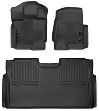 Load image into Gallery viewer, Husky Liners 15-22 Ford F-150 SuperCrew Cab X-Act Contour Front &amp; 2nd Row Seat Floor Liners - Black