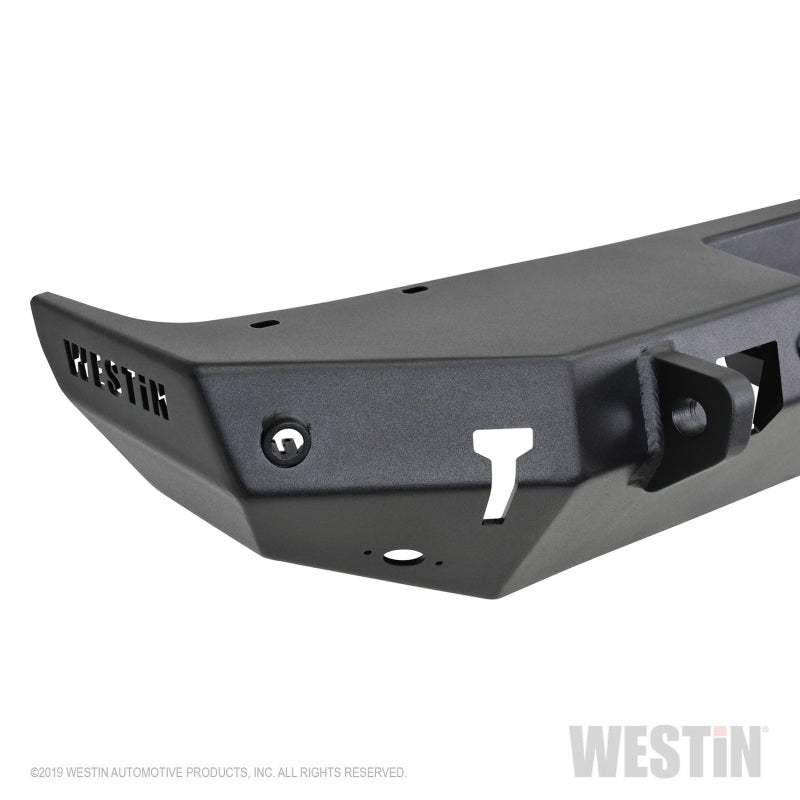 Westin 18-19 Jeep Wrangler JL WJ2 Rear Bumper w/  Sensors (Excl. Wrangler JK) - Textured Black - 2to4wheels