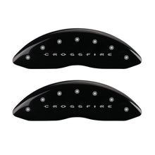 Cargar imagen en el visor de la galería, MGP 4 Caliper Covers Engraved Front &amp; Rear Crossfire Black finish silver ch