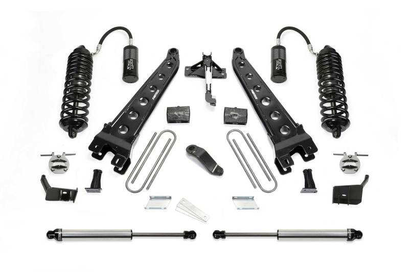 Fabtech 2017 Ford F450/F550 4WD Diesel 6in Radius Arm System w/DL 4.0 Coilover & Rear DL 2.25 Shocks