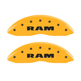 MGP 4 Caliper Covers Engraved Front & Rear Ram Yellow Finish Black Char 2006 Dodge Durango