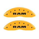 MGP 4 Caliper Covers Engraved Front & Rear Ram Yellow Finish Black Char 2007 Dodge Durango
