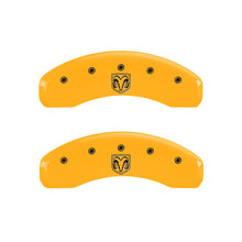गैलरी व्यूवर में इमेज लोड करें, MGP 4 Caliper Covers Engraved Front RAM Engraved Rear RAMHEAD Yellow finish black ch