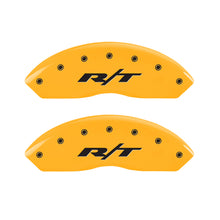Laden Sie das Bild in den Galerie-Viewer, MGP 4 Caliper Covers Engraved Front &amp; Rear RT Yellow finish black ch