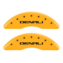 Laden Sie das Bild in den Galerie-Viewer, MGP 4 Caliper Covers Engraved Front &amp; Rear Denali Yellow finish black ch
