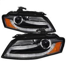 Charger l&#39;image dans la galerie, Spyder Audi A4 09-12 Projector Headlights Halogen Model Only - DRL LED Black PRO-YD-AA408-DRL-BK