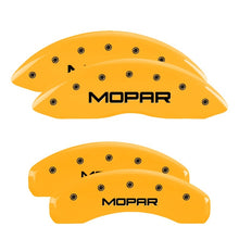 Carica l&#39;immagine nel visualizzatore di Gallery, MGP 4 Caliper Covers Engraved F &amp; R Stripes/Dodge Yellow Finish Black Char 2010 Dodge Nitro