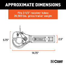 Carica l&#39;immagine nel visualizzatore di Gallery, Curt Receiver-Mount Pintle Hook (2-1/2in Shank 20000lbs 2-1/2in Lunette Eyes)