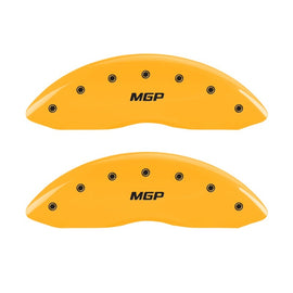 MGP Front set 2 Caliper Covers Engraved Front MGP Yellow finish black ch