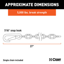 Load image into Gallery viewer, Curt 27in Safety Chain w/1 Snap Hook (5000lbs Clear Zinc)