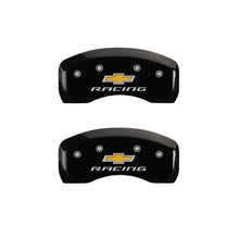 गैलरी व्यूवर में इमेज लोड करें, MGP 4 Caliper Covers Engraved Front &amp; Rear Chevy racing Black finish silver ch