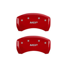 Laden Sie das Bild in den Galerie-Viewer, MGP Rear set 2 Caliper Covers Engraved Rear MGP Red finish silver ch