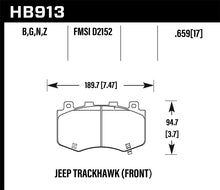 Charger l'image dans la galerie, Hawk 18-19 Jeep Grand Cherokee Trackhawk HPS 5.0 Front Brake Pads