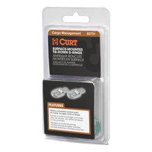 Load image into Gallery viewer, Curt 1in x 1-1/4in Surface-Mounted Tie-Down D-Rings (1200lbs Clear Zinc 2-Pack)