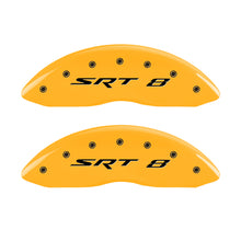 Laden Sie das Bild in den Galerie-Viewer, MGP 4 Caliper Covers Engraved Front &amp; Rear SRT8 Yellow finish black ch