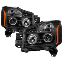 Cargar imagen en el visor de la galería, Xtune Nissan Titan 04-14 Projector Headlights LED Halo Black PRO-JH-NTI04-LED-BK