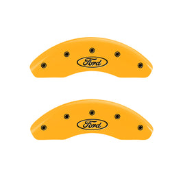 MGP 4 Caliper Covers Engraved Front Mustang Rear Sn95/Gt Yellow Finish Black Char 2001 Ford Mustang
